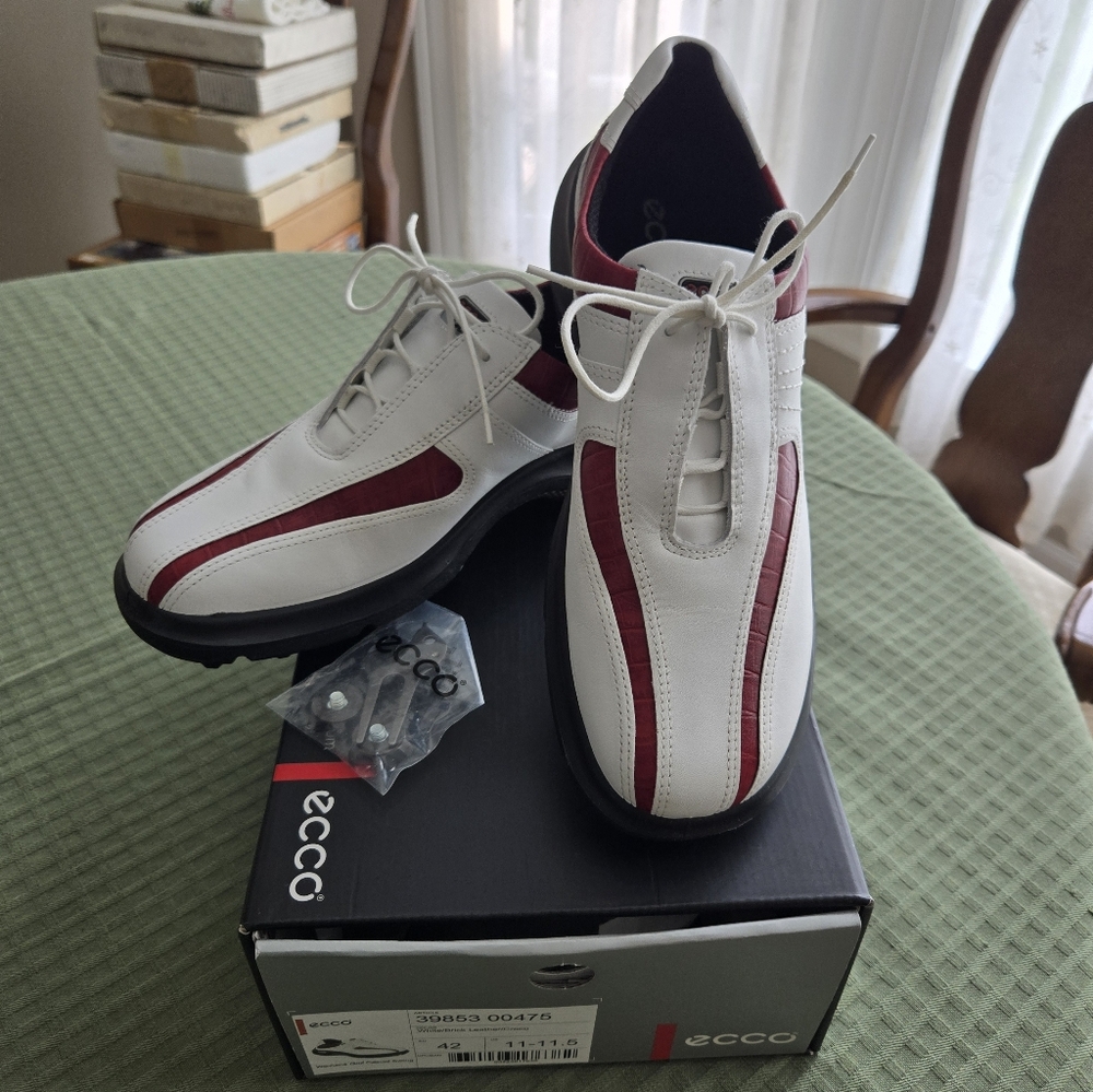 Ecco Receptor womens golf shoes EU 42  / US 11 Red and White NEW in box - Picture 3 of 10